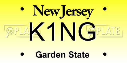 K1NG New Jersey License Plate