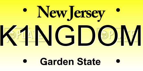 K1NGDOM New Jersey License Plate