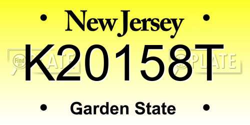 K20158T New Jersey License Plate