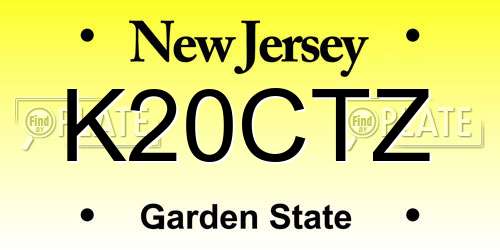 K20CTZ New Jersey License Plate