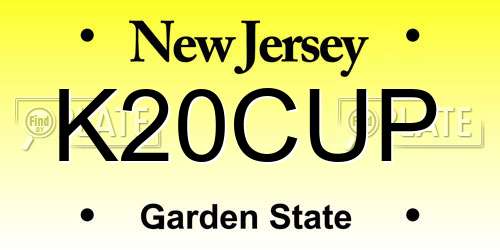 K20CUP New Jersey License Plate