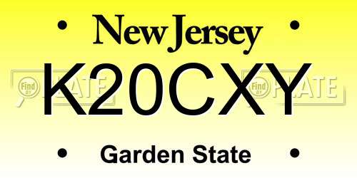 K20CXY New Jersey License Plate