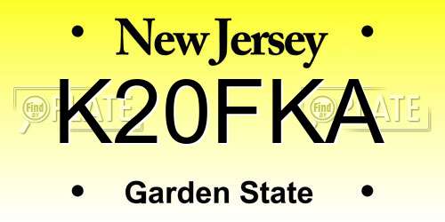 K20FKA New Jersey License Plate
