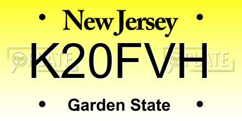 K20FVH New Jersey License Plate