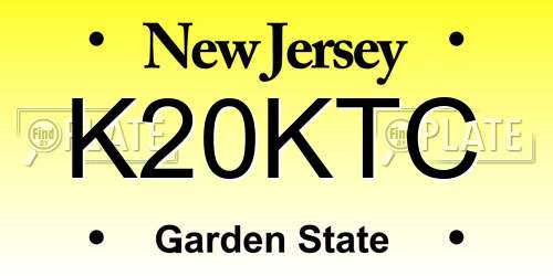 K20KTC New Jersey License Plate
