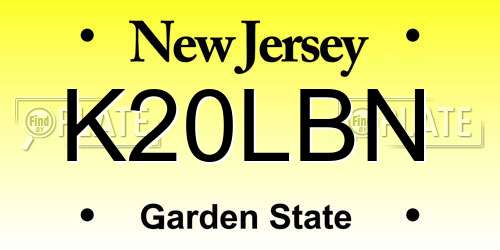 K20LBN New Jersey License Plate