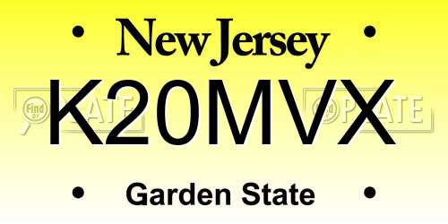 K20MVX New Jersey License Plate