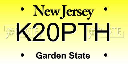 K20PTH New Jersey License Plate