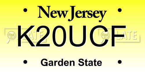 K20UCF New Jersey License Plate