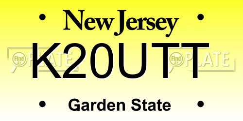 K20UTT New Jersey License Plate