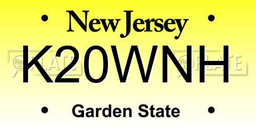 K20WNH New Jersey License Plate