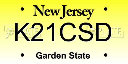 K21CSD New Jersey License Plate