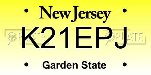 K21EPJ New Jersey License Plate