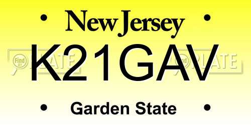 K21GAV New Jersey License Plate