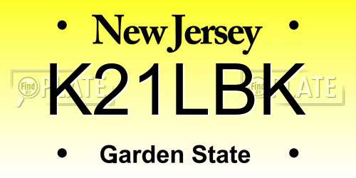 K21LBK New Jersey License Plate