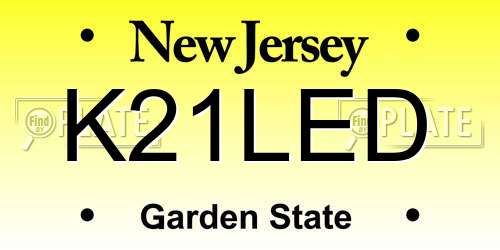 K21LED New Jersey License Plate
