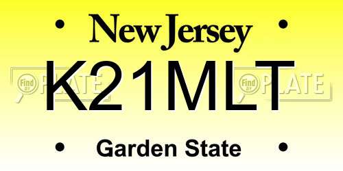K21MLT New Jersey License Plate