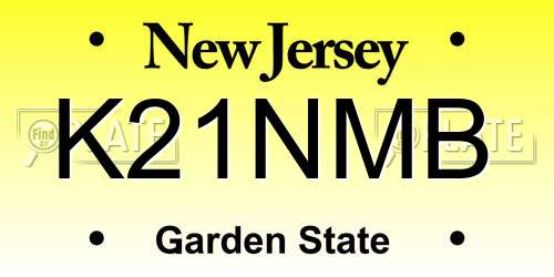 K21NMB New Jersey License Plate