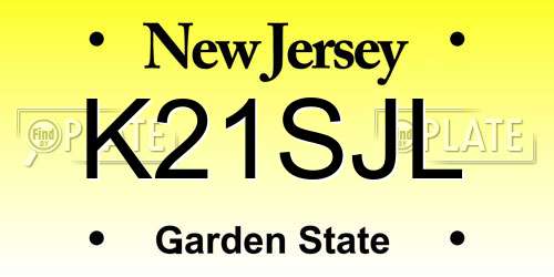 K21SJL New Jersey License Plate