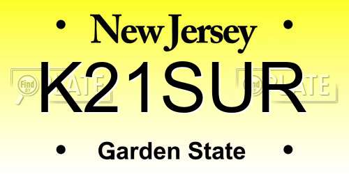 K21SUR New Jersey License Plate