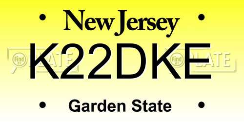 K22DKE New Jersey License Plate