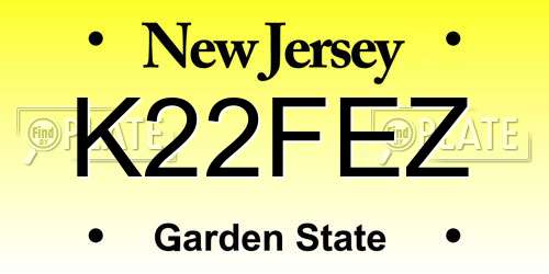 K22FEZ New Jersey License Plate