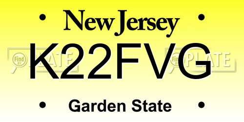 K22FVG New Jersey License Plate