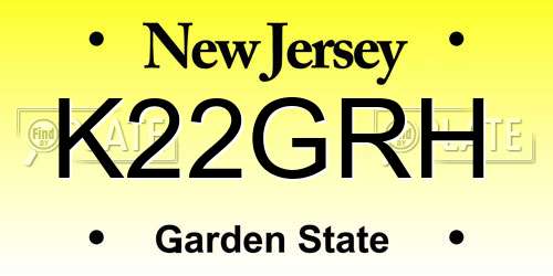 K22GRH New Jersey License Plate