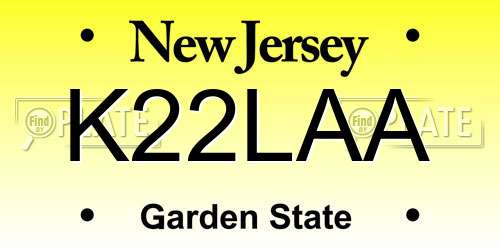 K22LAA New Jersey License Plate