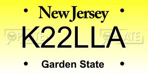 K22LLA New Jersey License Plate