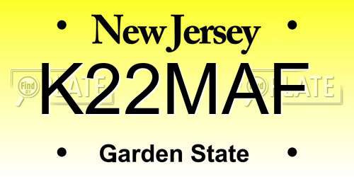 K22MAF New Jersey License Plate