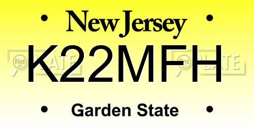 K22MFH New Jersey License Plate