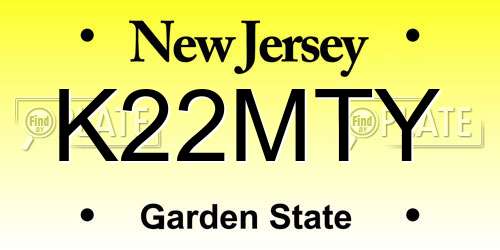 K22MTY New Jersey License Plate