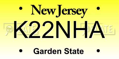 K22NHA New Jersey License Plate