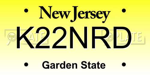 K22NRD New Jersey License Plate