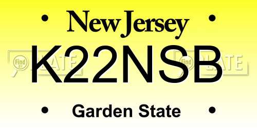 K22NSB New Jersey License Plate
