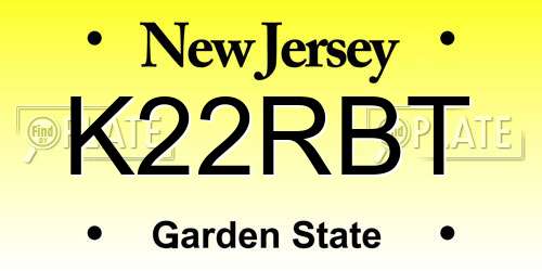 K22RBT New Jersey License Plate