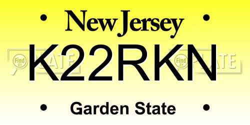 K22RKN New Jersey License Plate