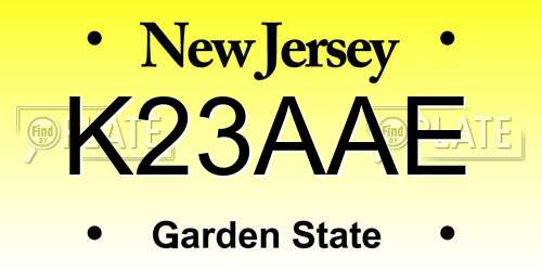 K23AAE New Jersey License Plate