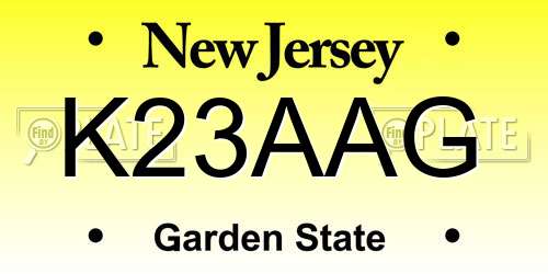 K23AAG New Jersey License Plate