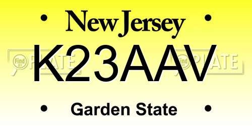 K23AAV New Jersey License Plate