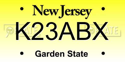 K23ABX New Jersey License Plate