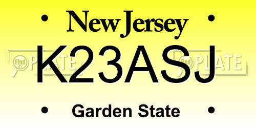 K23ASJ New Jersey License Plate