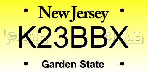 K23BBX New Jersey License Plate