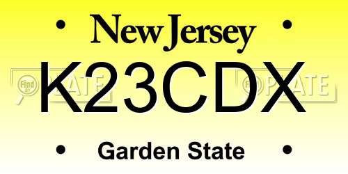 K23CDX New Jersey License Plate