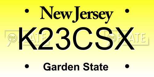 K23CSX New Jersey License Plate