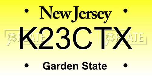 K23CTX New Jersey License Plate