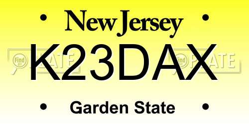 K23DAX New Jersey License Plate