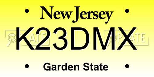 K23DMX New Jersey License Plate