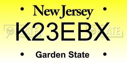K23EBX New Jersey License Plate